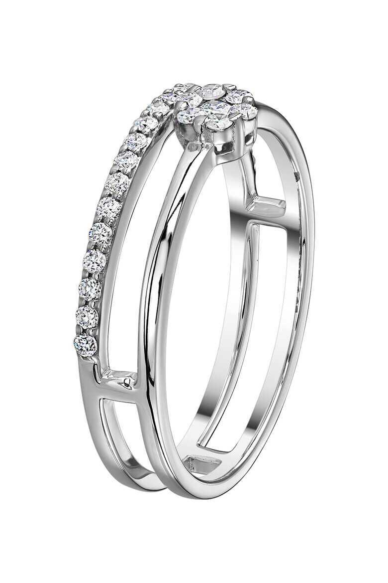 D Diamond Inel din aur alb de 14K cu 28 de diamante - Pled.ro