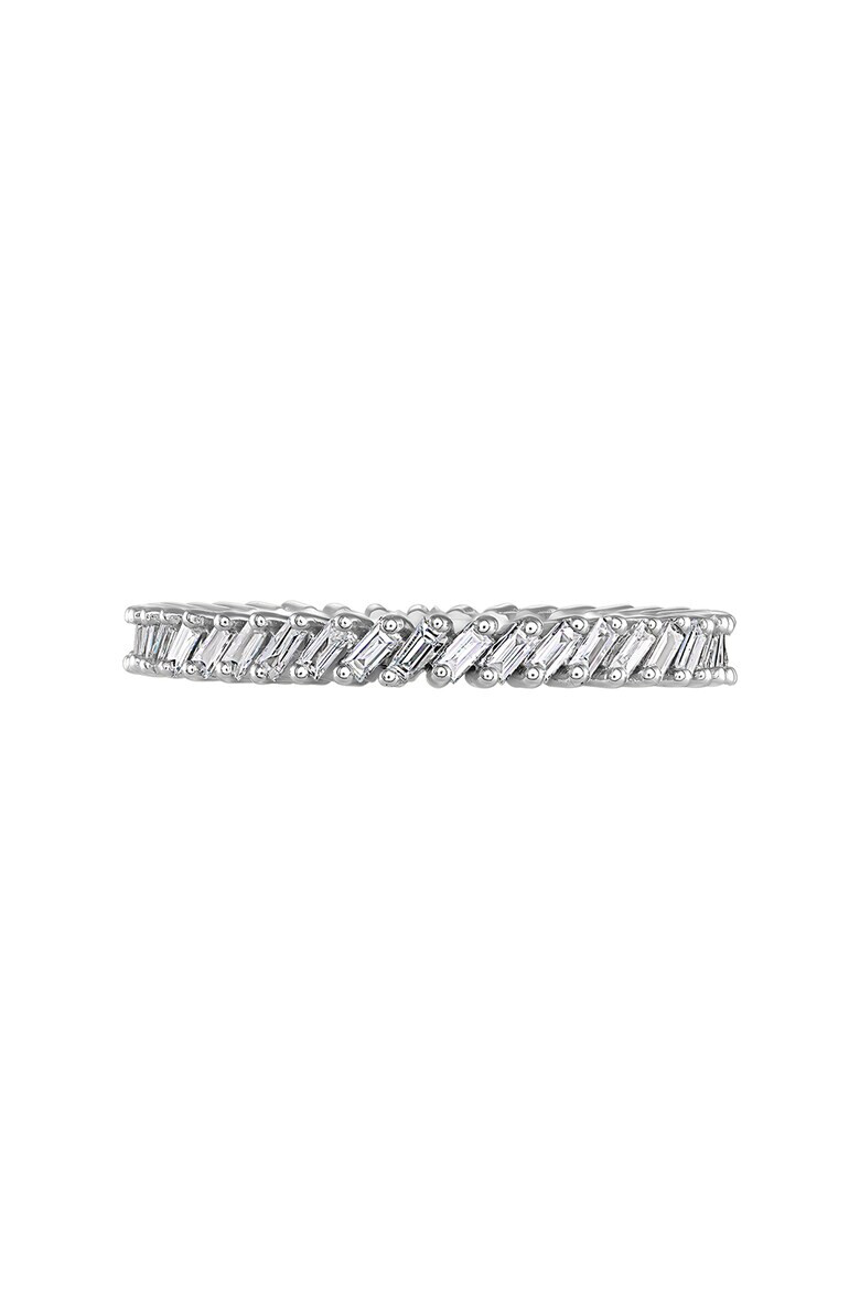 D Diamond Inel din aur alb de 14K cu 40 de diamante - Pled.ro