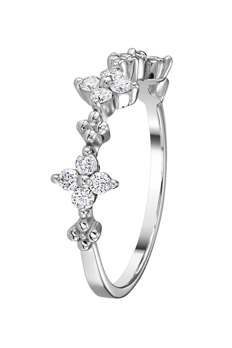 D Diamond Inel din aur alb de 14K decorat cu 12 diamante - Pled.ro