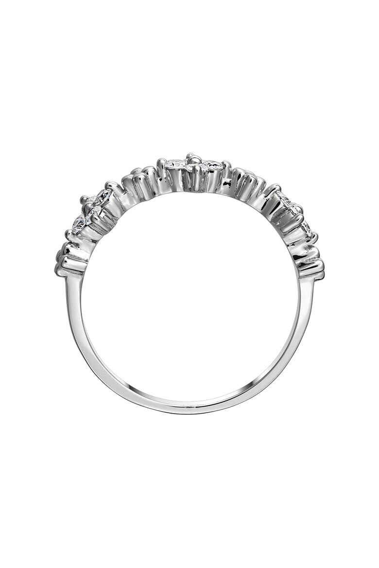 D Diamond Inel din aur alb de 14K decorat cu 12 diamante - Pled.ro