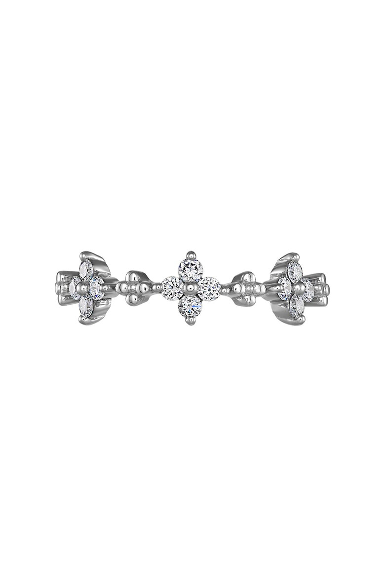 D Diamond Inel din aur alb de 14K decorat cu 12 diamante - Pled.ro