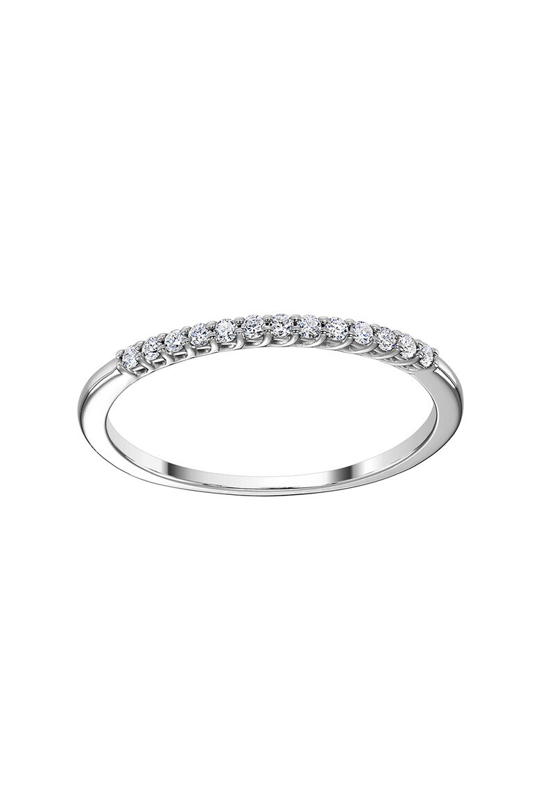 D Diamond Inel din aur alb de 14K decorat cu 13 diamante - Pled.ro