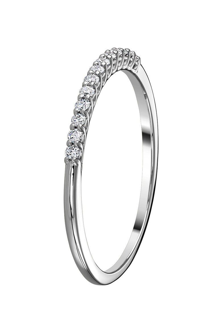 D Diamond Inel din aur alb de 14K decorat cu 13 diamante - Pled.ro