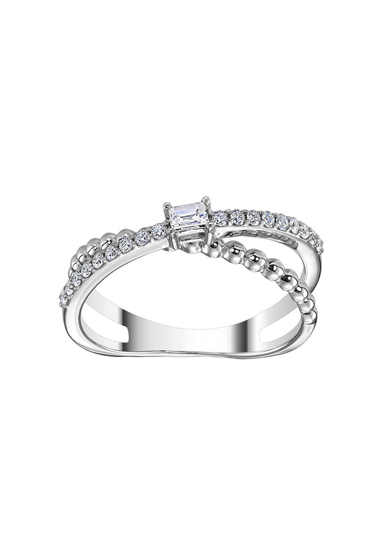 D Diamond Inel din aur alb de 14K decorat cu 19 diamante - Pled.ro