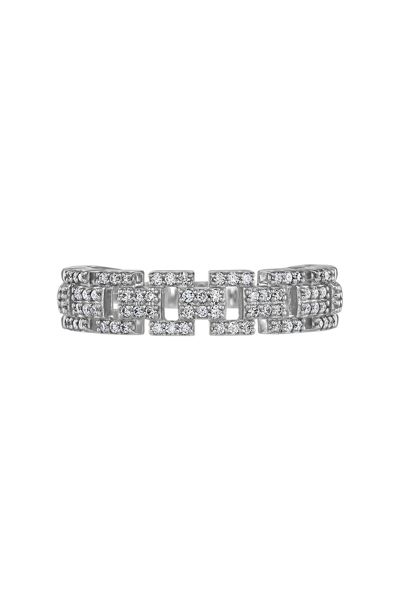 D Diamond Inel din aur alb de 14K decorat cu diamante - Pled.ro