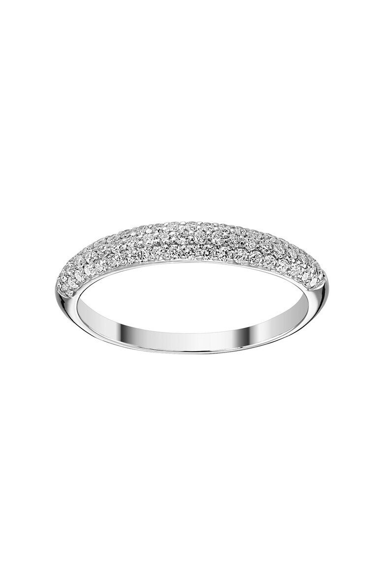 D Diamond Inel din aur alb de 14K decorat cu diamante rotunde - Pled.ro