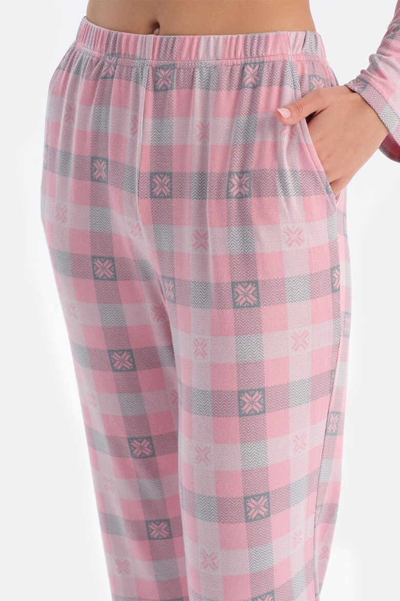 DAGI Pijama cu model pantaloni lungi si buzunare laterale - Pled.ro