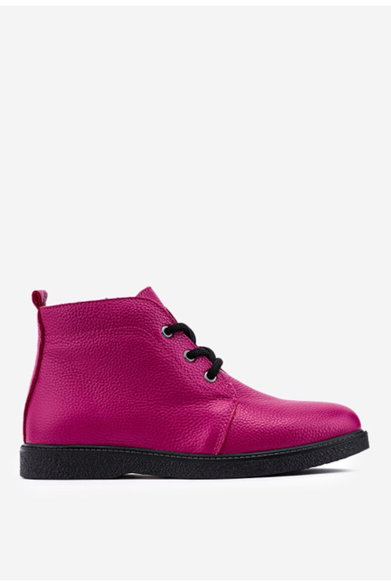 Dasha Ghete fuchsia din piele naturala texturata - Pled.ro