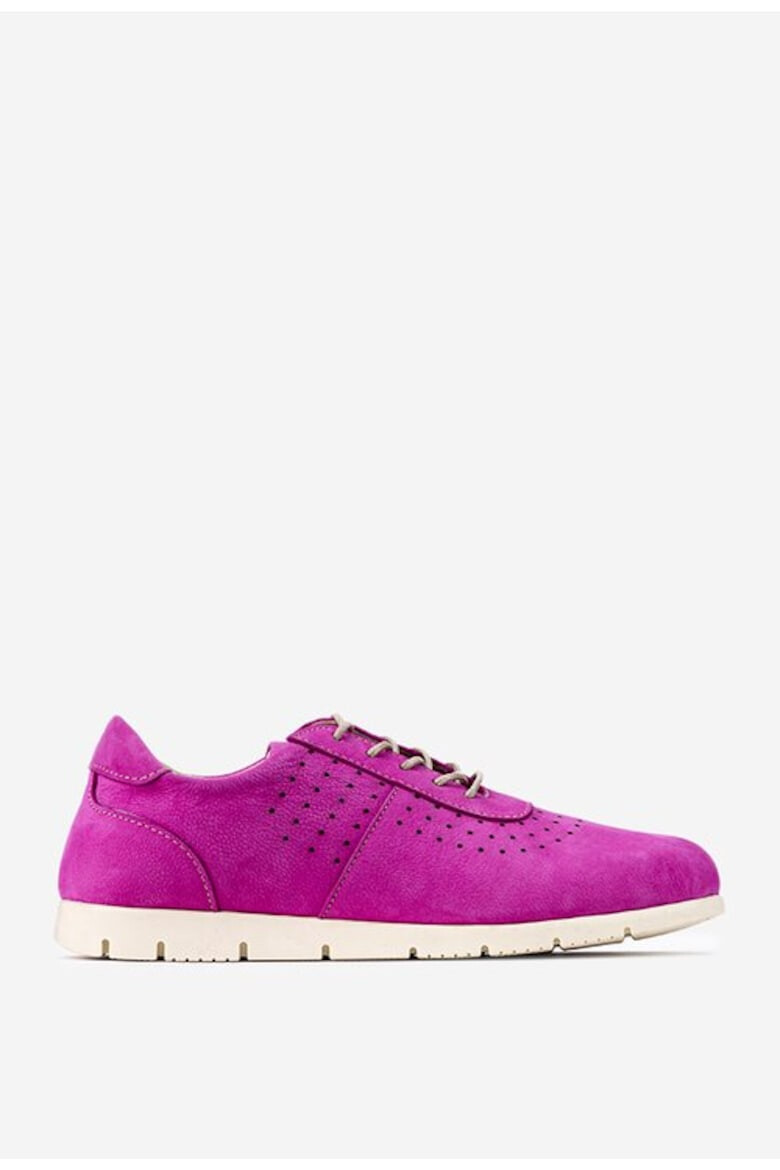 Dasha Pantofi fuchsia din piele cu aspect perforat - Pled.ro