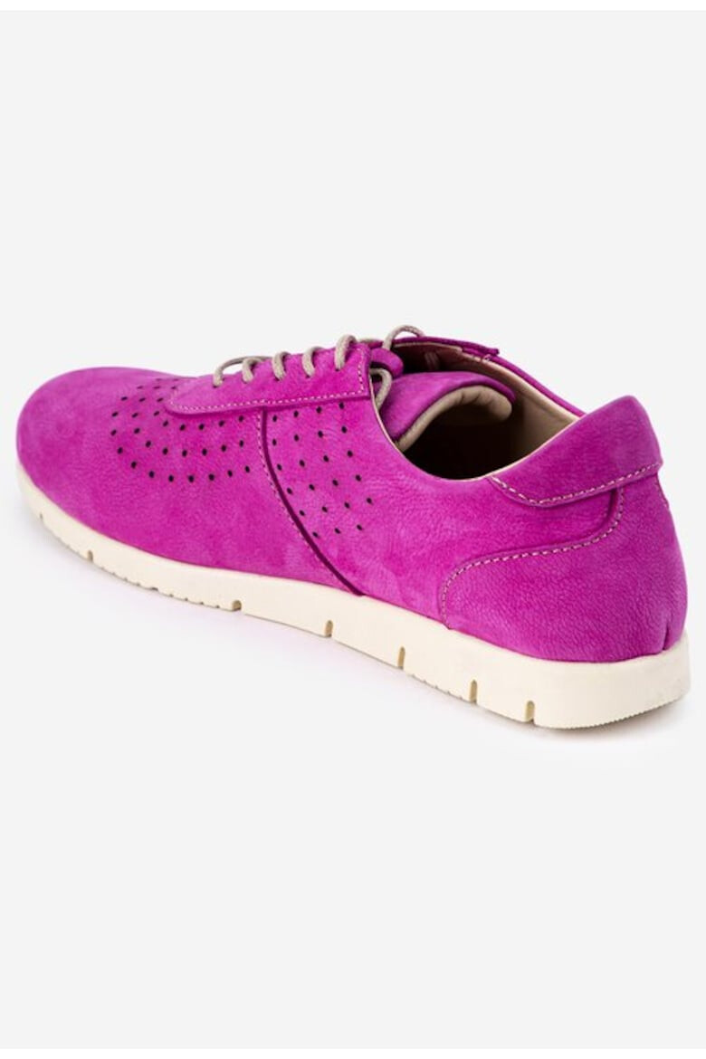 Dasha Pantofi fuchsia din piele cu aspect perforat - Pled.ro