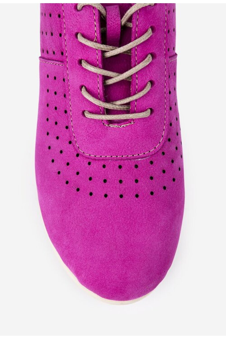 Dasha Pantofi fuchsia din piele cu aspect perforat - Pled.ro