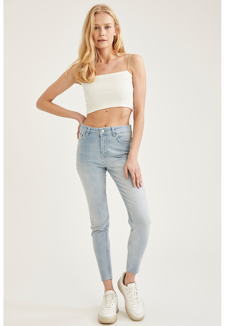 DeFacto Blugi crop skinny cu aspect decolorat - Pled.ro