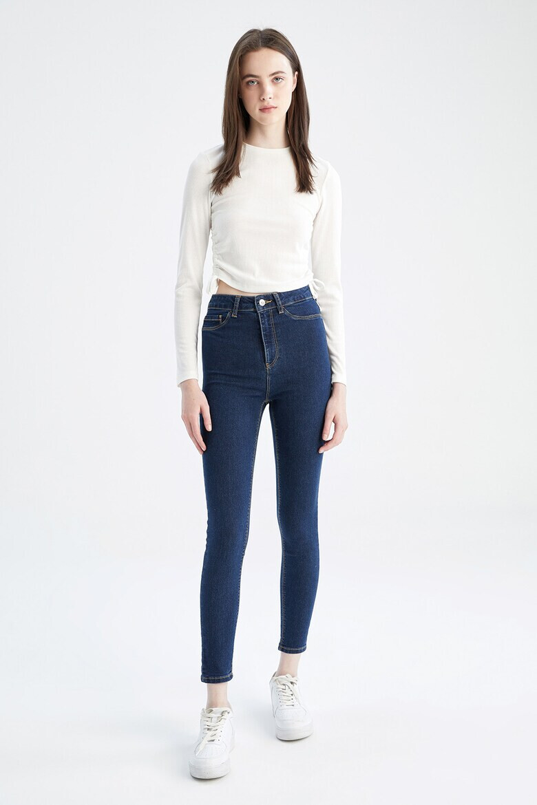 DeFacto Blugi crop skinny cu talie inalta - Pled.ro