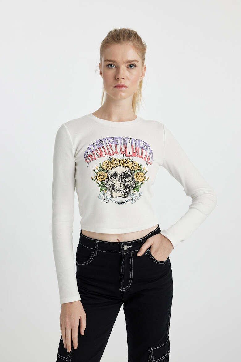 DeFacto Bluza crop cambrata cu decolteu la baza gatului - Pled.ro