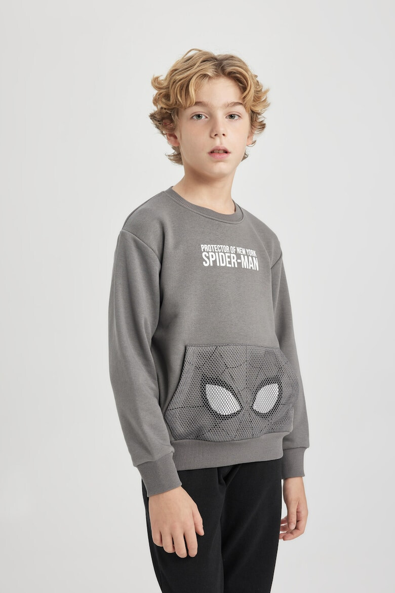 DeFacto Bluza de trening cu buzunar kangaroo si model Spiderman - Pled.ro