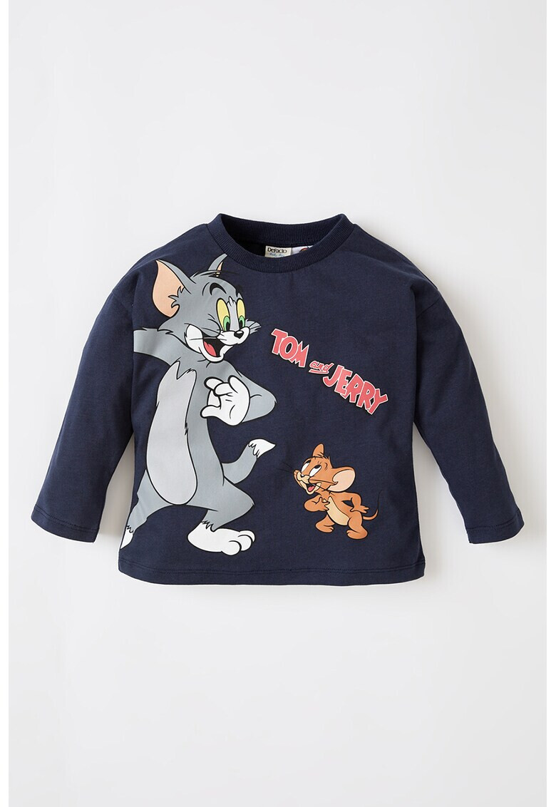 DeFacto Bluza sport cu decolteu la baza gatului si imprimeu Tom&Jerry - Pled.ro