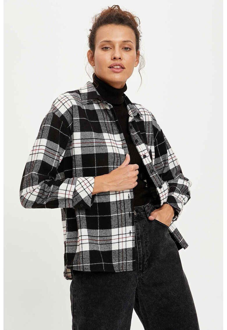 DeFacto Camasa de flanel cu model tartan - Pled.ro