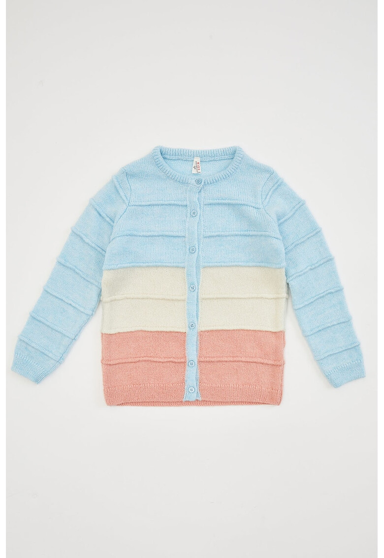 DeFacto Cardigan cu model colorblock si aspect texturat - Pled.ro