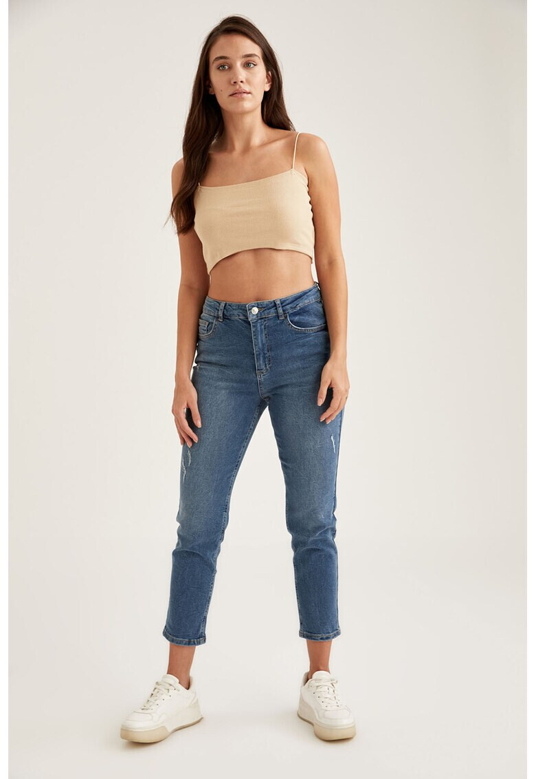 DeFacto Blugi skinny crop cu talie inalta - Pled.ro