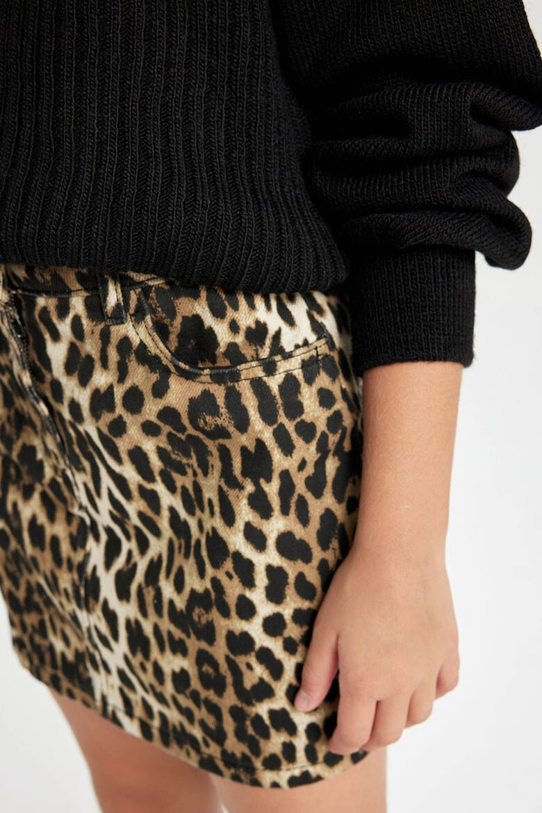 DeFacto Fusta din denim cu animal print - Pled.ro