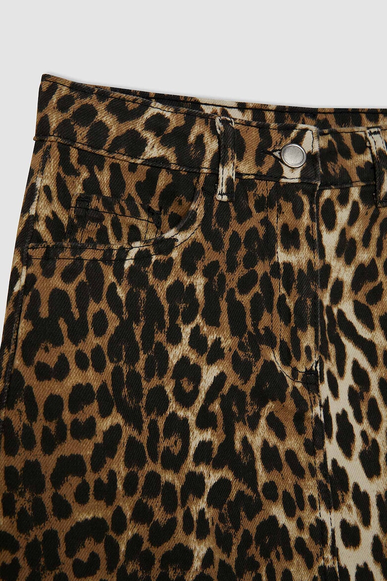 DeFacto Fusta din denim cu animal print - Pled.ro