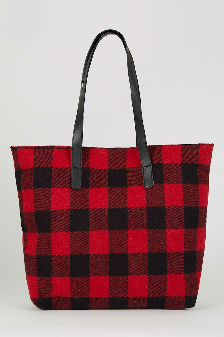 DeFacto Geanta tote cu model gingham - Pled.ro