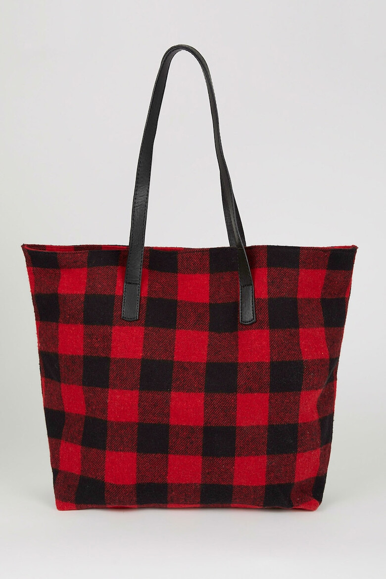 DeFacto Geanta tote cu model gingham - Pled.ro