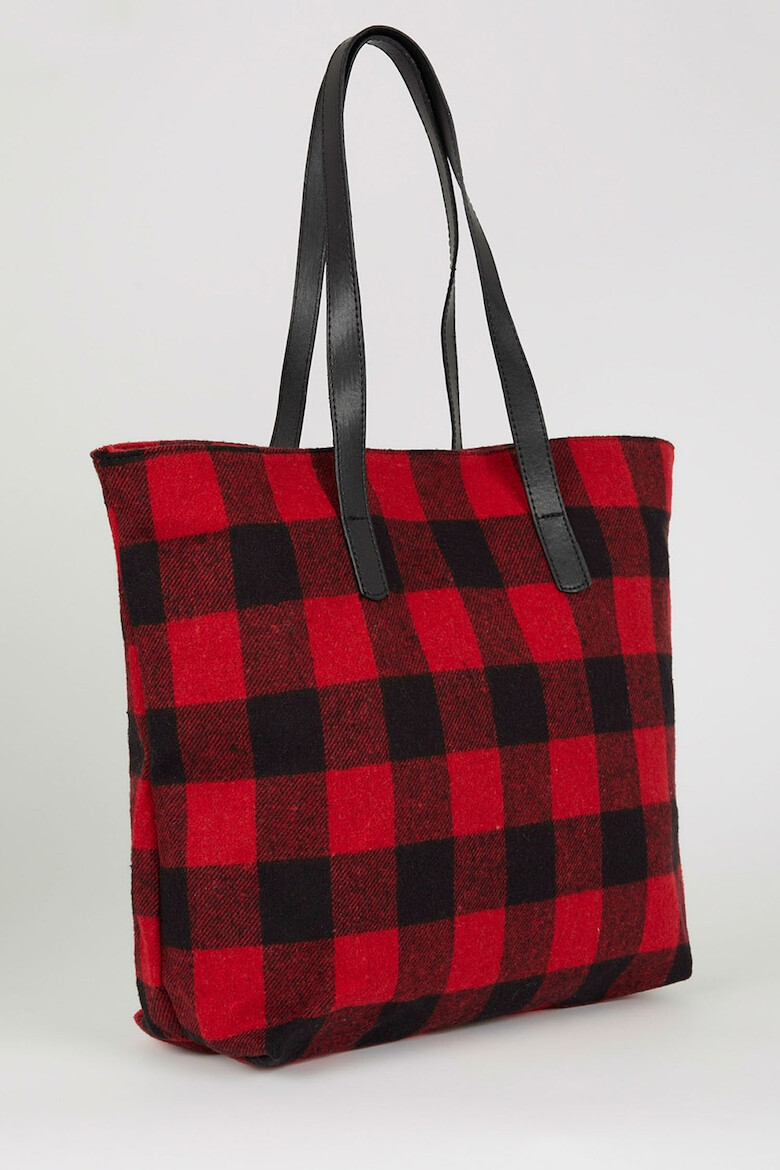 DeFacto Geanta tote cu model gingham - Pled.ro