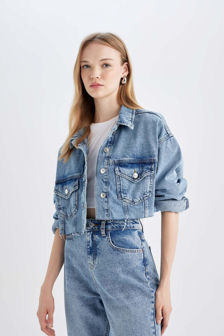 DeFacto Jacheta crop din denim - Pled.ro