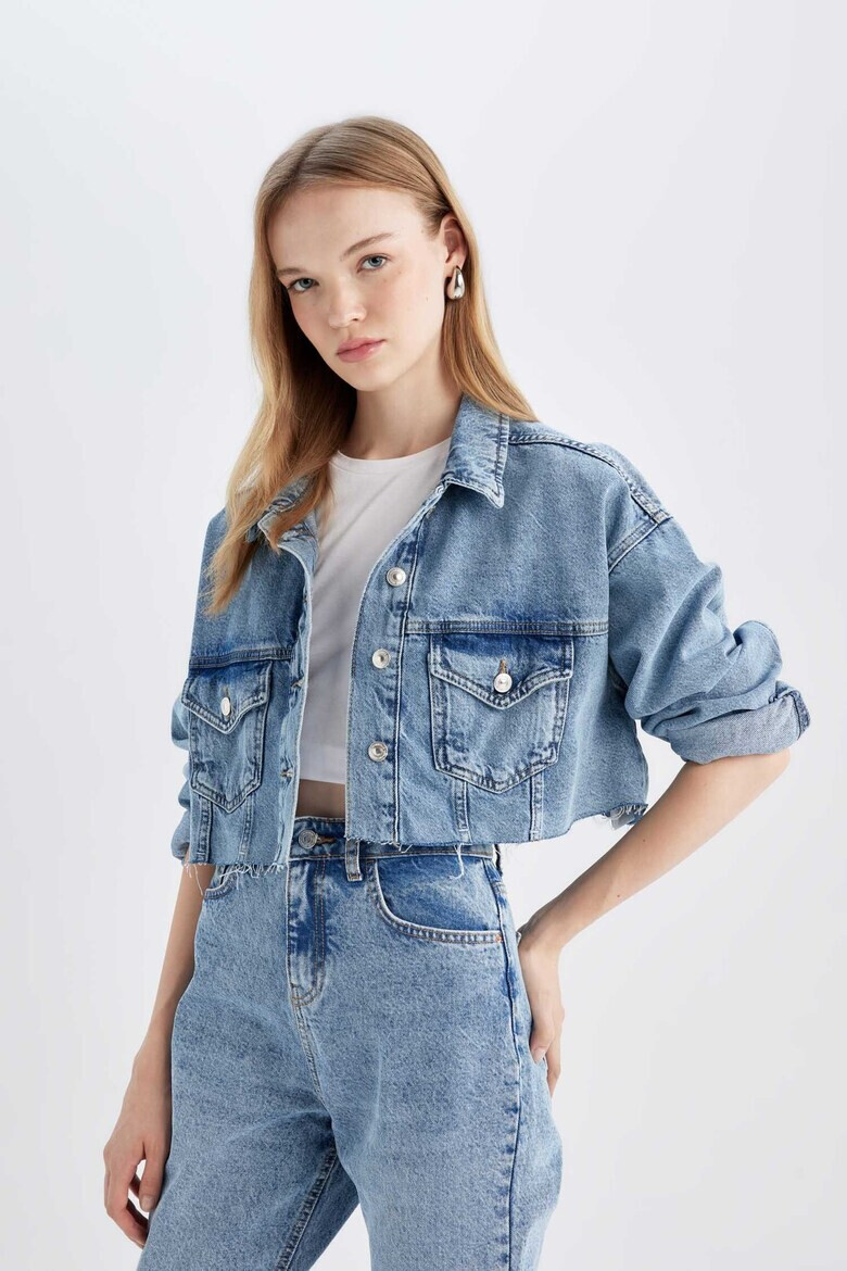 DeFacto Jacheta crop din denim - Pled.ro