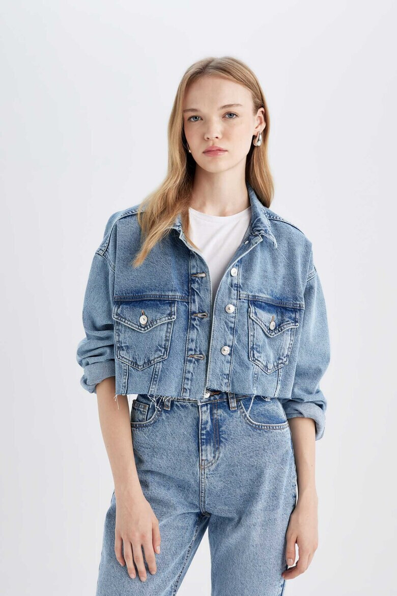 DeFacto Jacheta crop din denim - Pled.ro