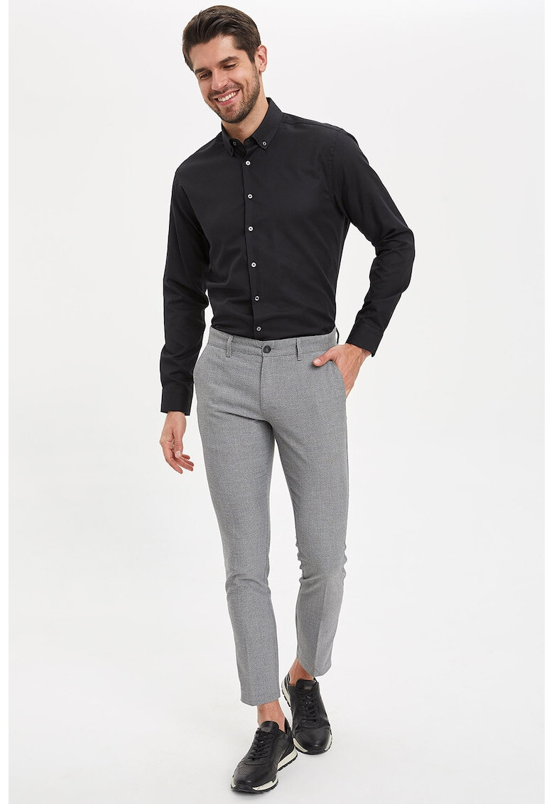 DeFacto Pantaloni chino slim fit Salt&Pepper - Pled.ro