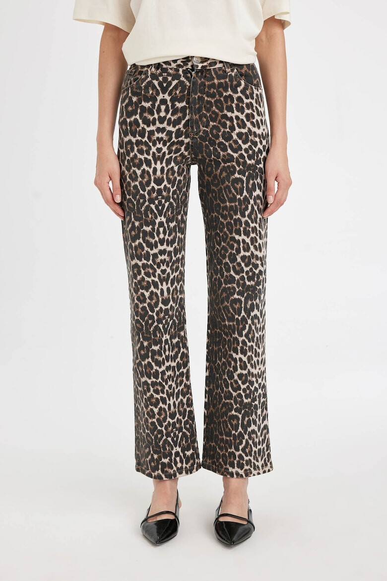 DeFacto Pantaloni drepti cu animal print - Pled.ro