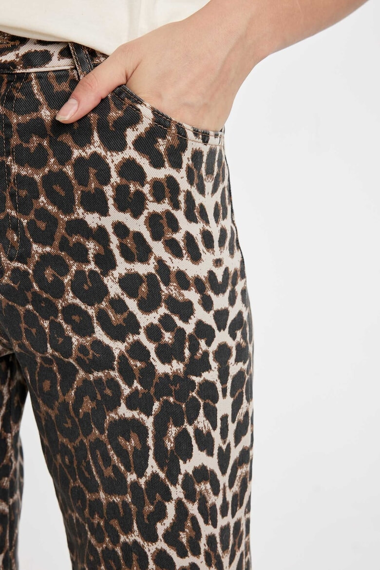 DeFacto Pantaloni drepti cu animal print - Pled.ro