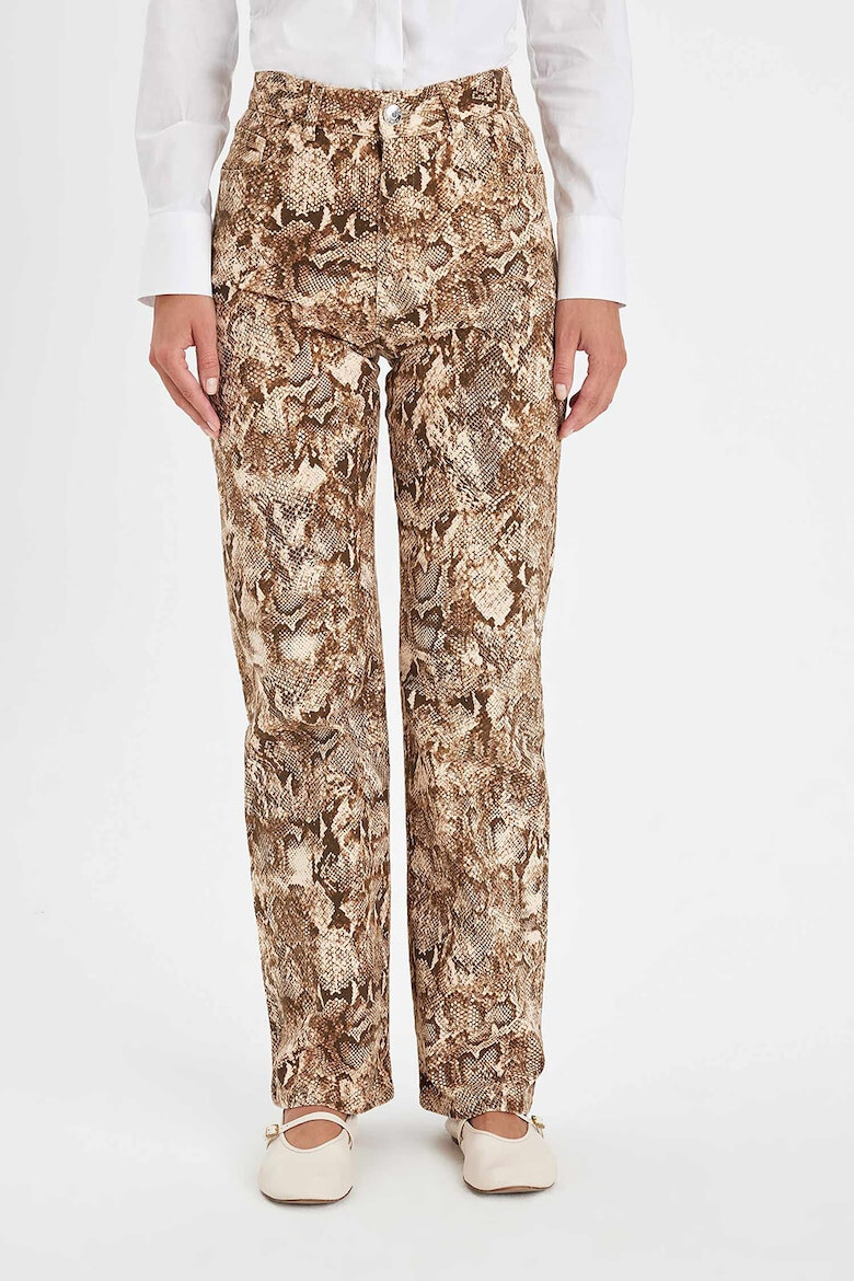 DeFacto Pantaloni drepti cu animal print - Pled.ro