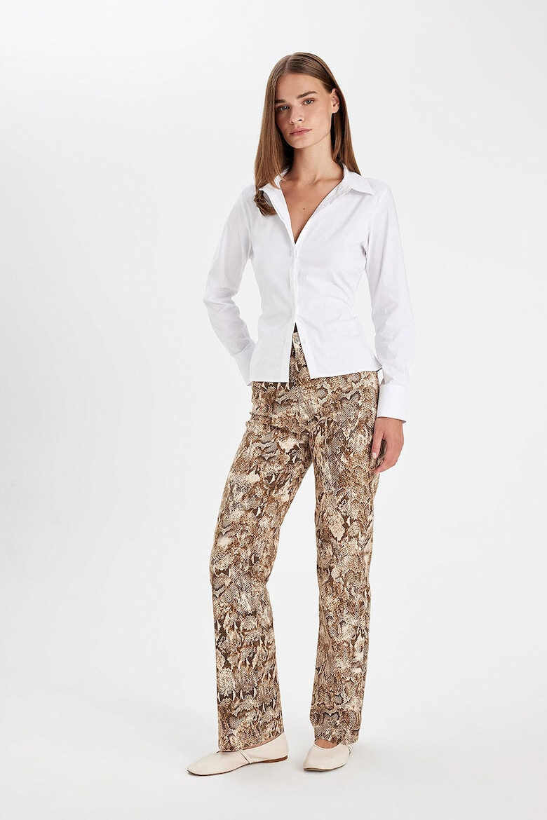 DeFacto Pantaloni drepti cu animal print - Pled.ro