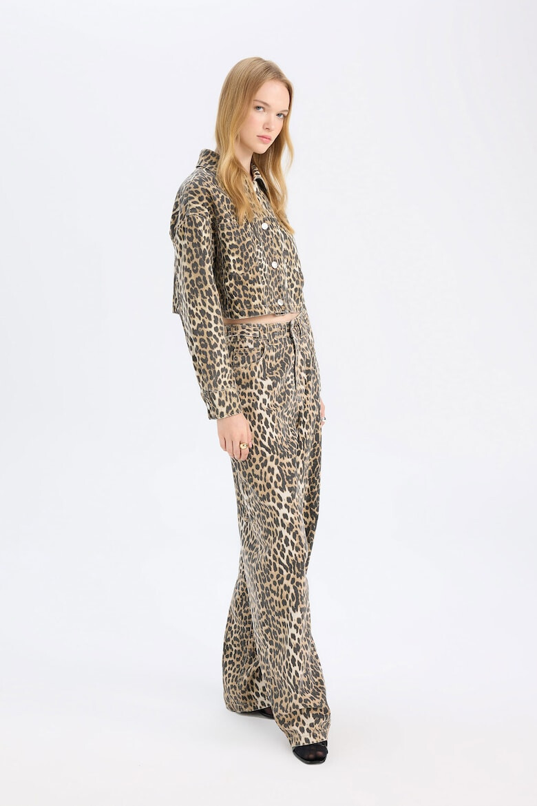 DeFacto Pantaloni relaxed fit cu animal print - Pled.ro