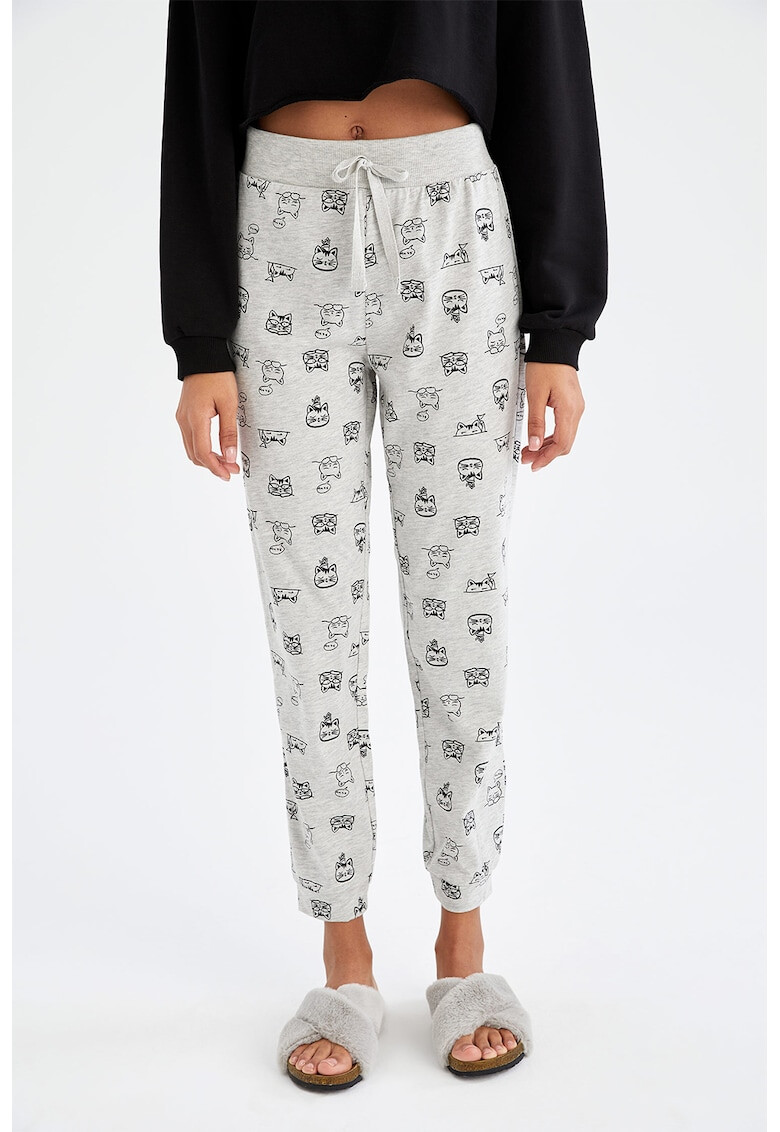 DeFacto Pantaloni relaxed fit de pijama cu snur - Pled.ro