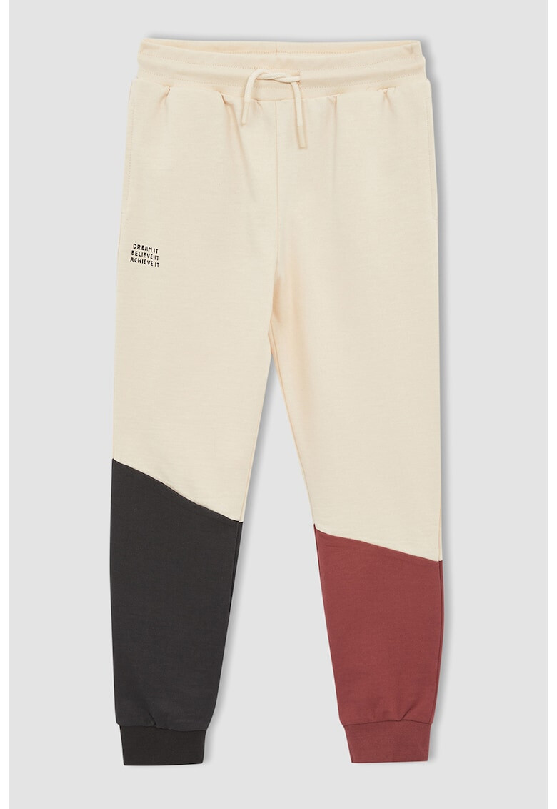 DeFacto Pantaloni sport cu snur si aspect colorblock - Pled.ro