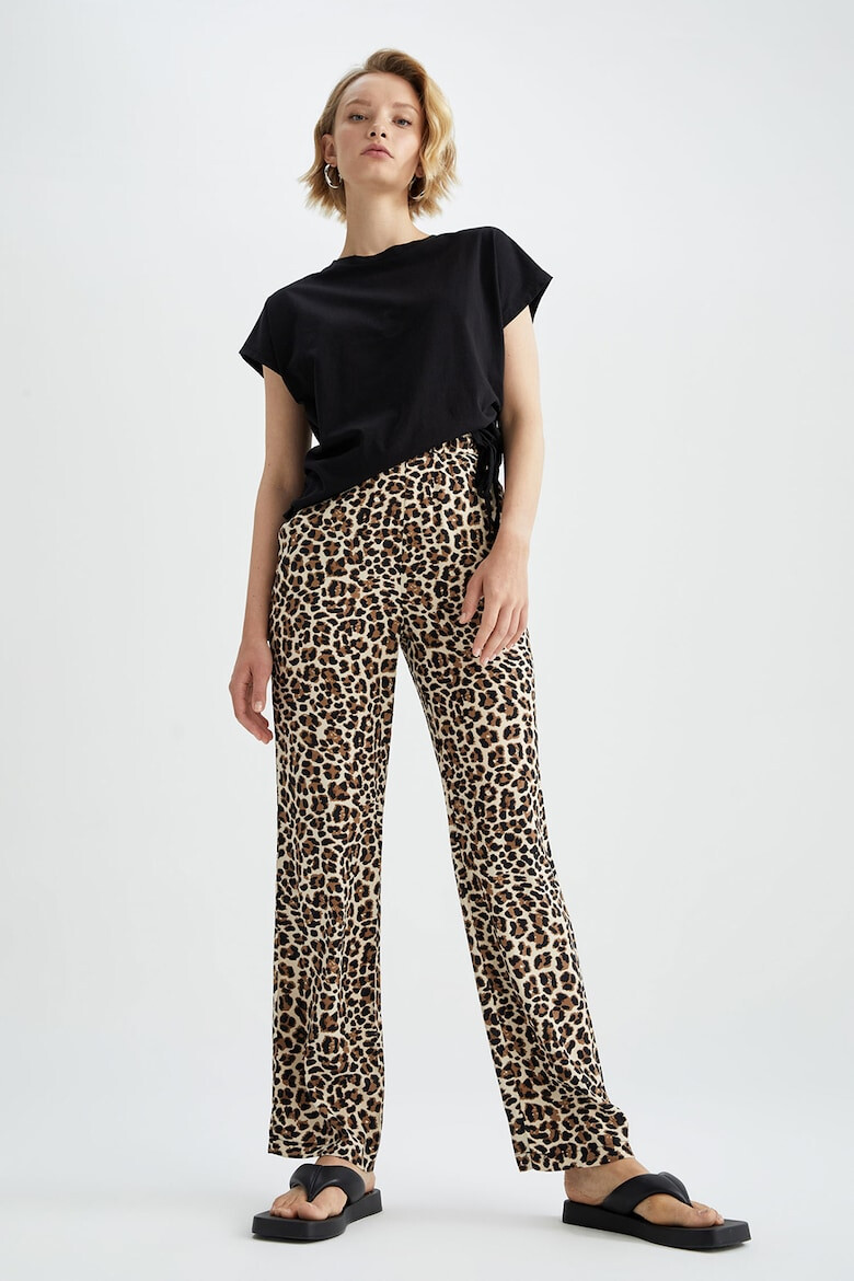 DeFacto Pantaloni vaporosi cu animal print - Pled.ro