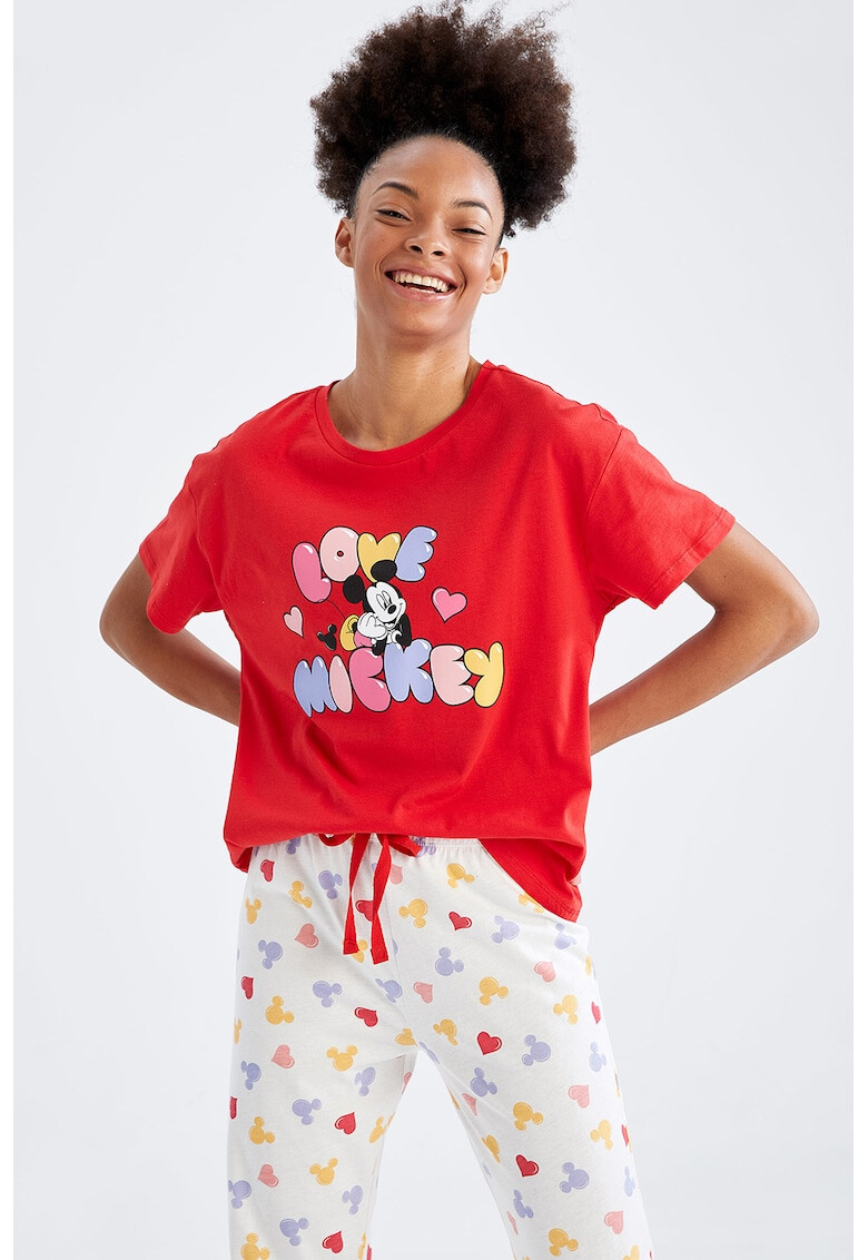 DeFacto Pijama regular fit cu imprimeu Mickey Mouse - Pled.ro