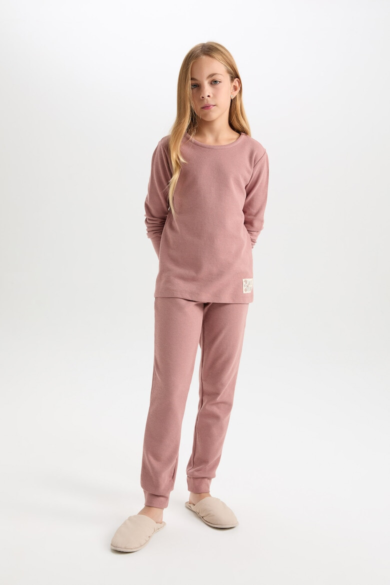 DeFacto Regular Fit Textured Long Pijama - Pled.ro