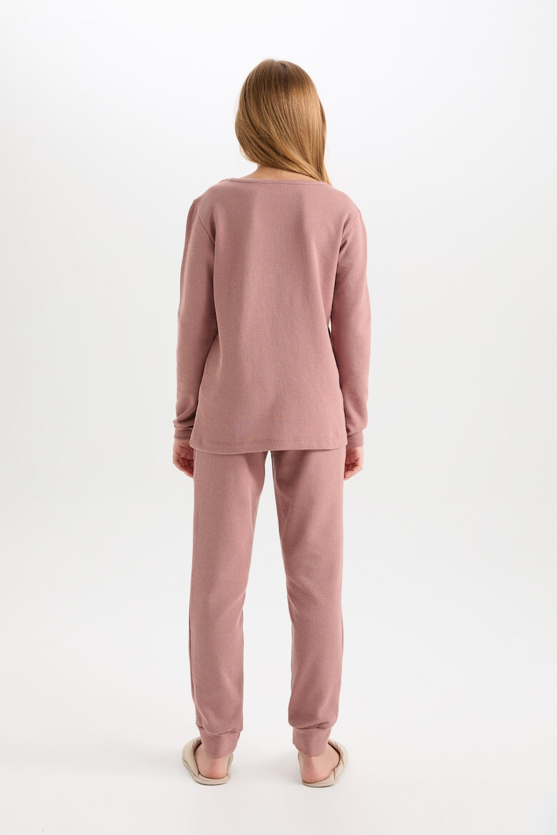 DeFacto Regular Fit Textured Long Pijama - Pled.ro