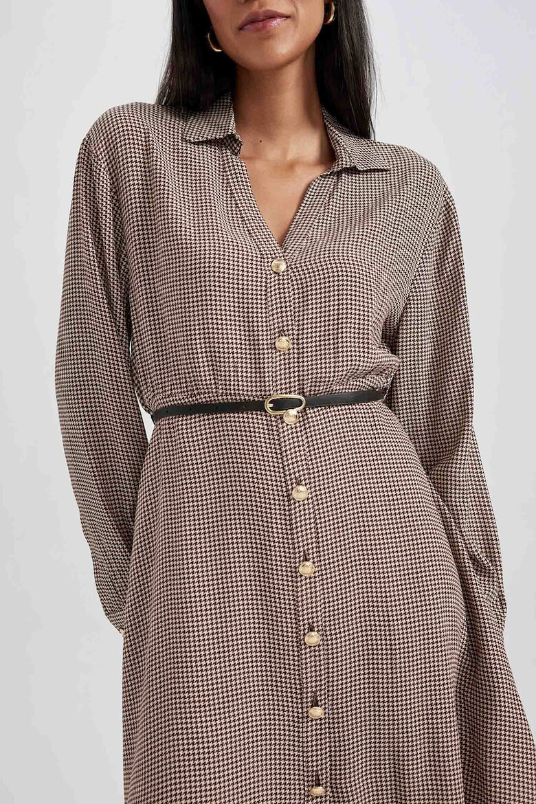 DeFacto Rochie-camasa cu model houndstooth - Pled.ro