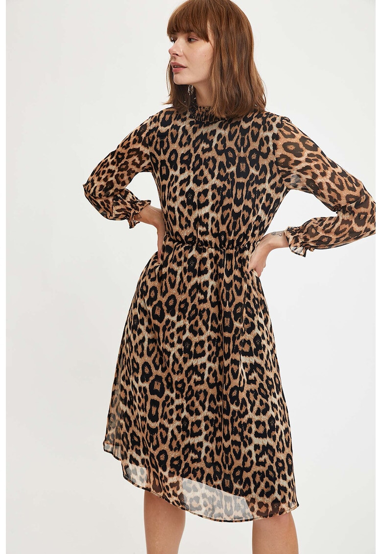 DeFacto Rochie midi cu animal print - Pled.ro