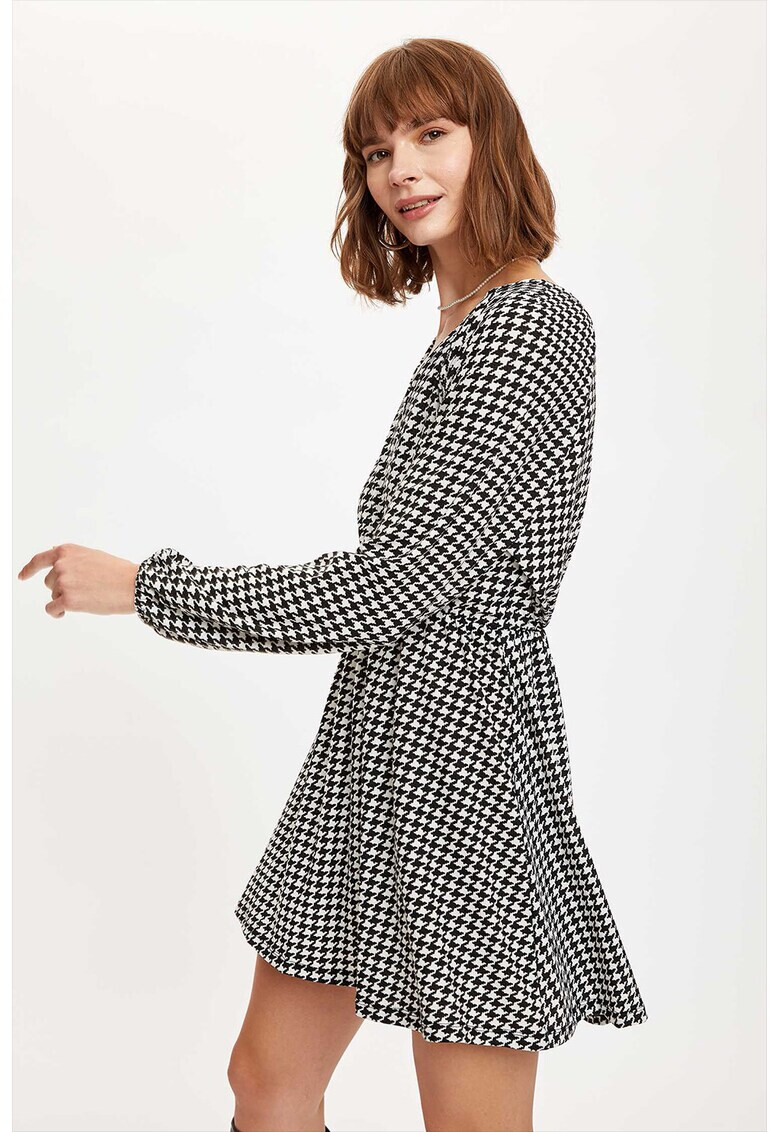 DeFacto Rochie petrecuta cu imprimeu houndstooth - Pled.ro