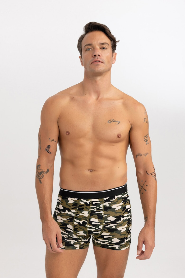 DeFacto Set de boxeri cu imprimeu camuflaj si model uni - 3 perechi - Pled.ro