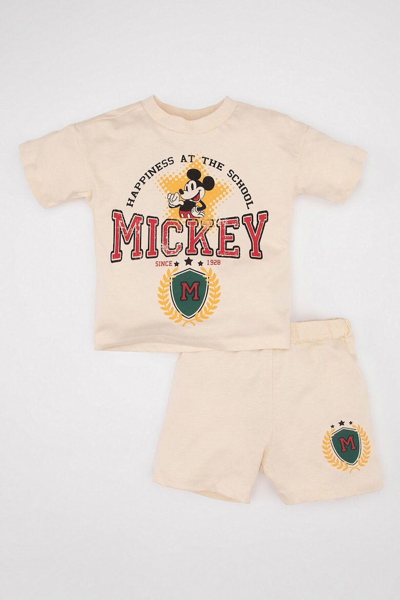 DeFacto Set de tricou cu imprimeu Mickey Mouse si pantaloni scurti - Pled.ro