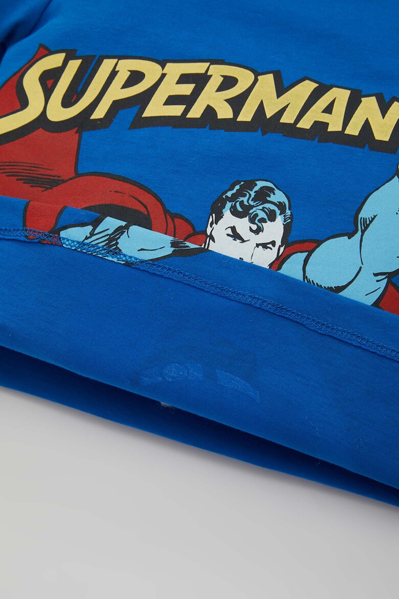 DeFacto Set de tricou cu imprimeu Superman si pantaloni scurti - 2 piese - Pled.ro