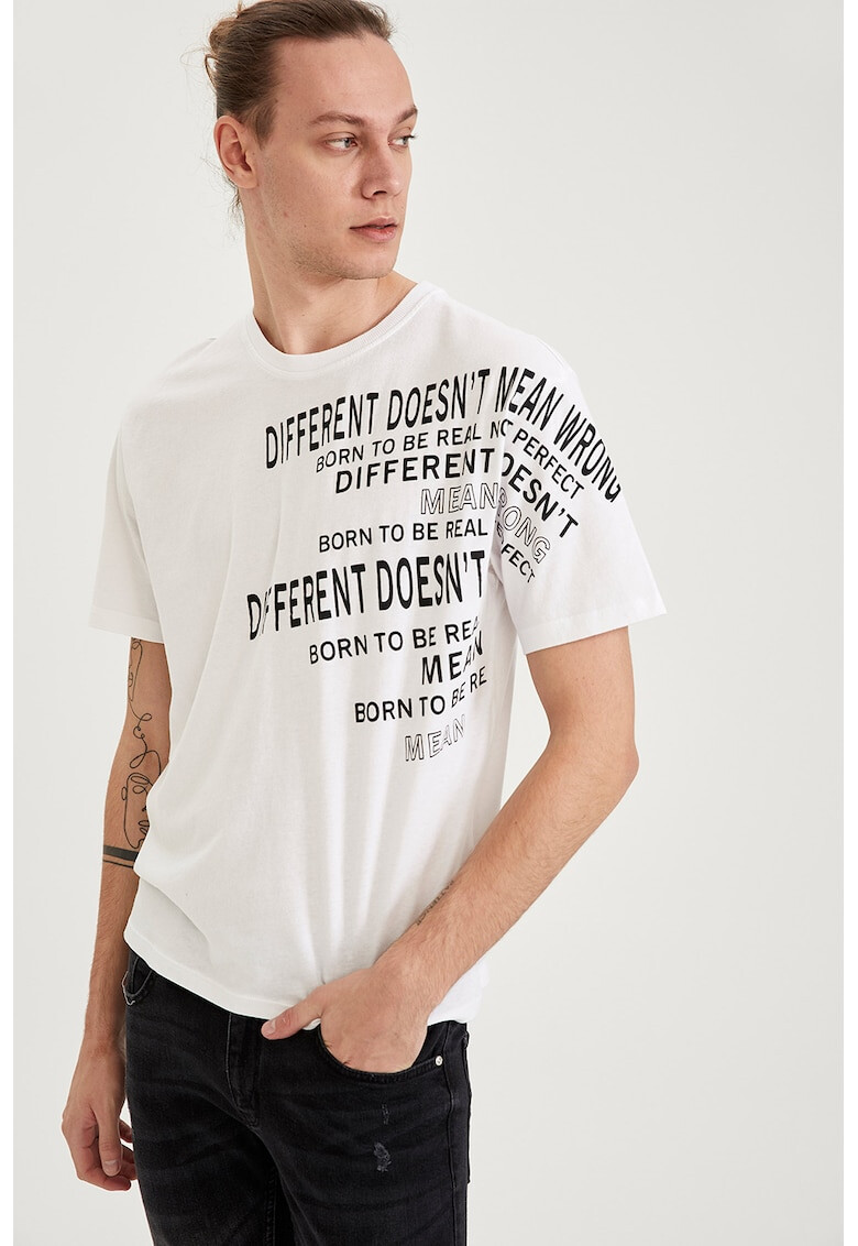 DeFacto Tricou cu imprimeu text - Pled.ro